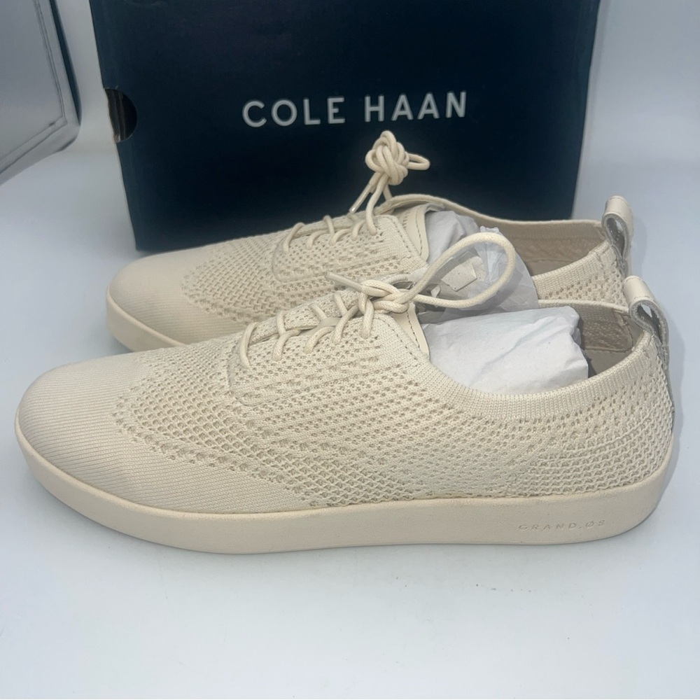 Cole Haan GrandPro Contender Stitchlite Oxford Sneaker Knit Ivory Women’s SZ 8.5 - Picture 2 of 10